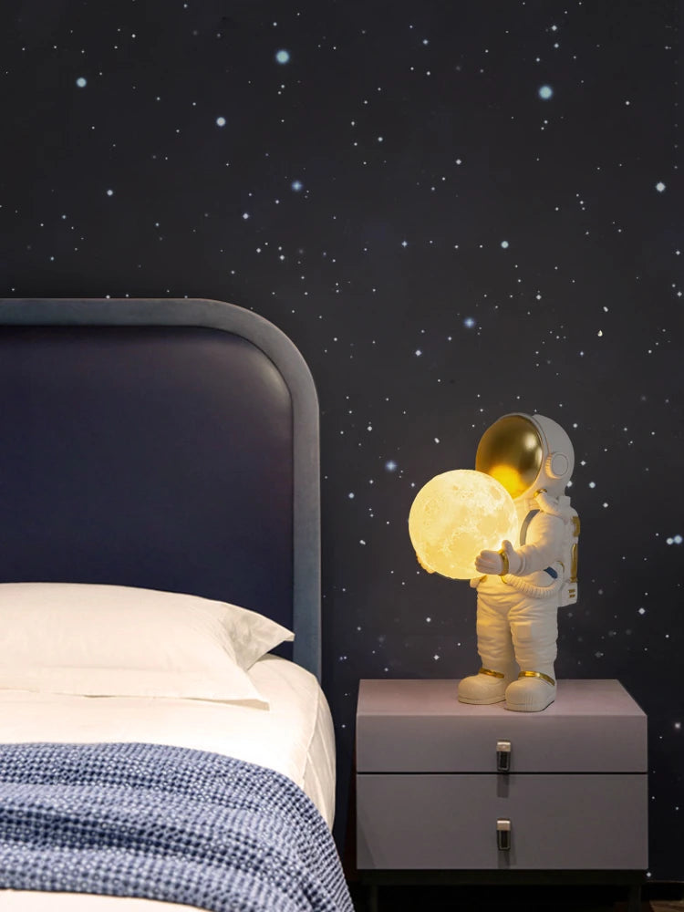Astronaut Table Lamp Creative Astronaut LED Children's Room Bedroom Bedside Living Room Moon Wall Lamp Boy Planet Night Lamp