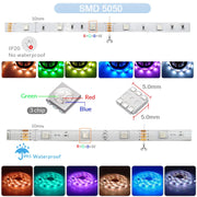 DC 12V LED Strip Light RGB 5050 Music Sync Color Changing Sensitive App Control Bluetooth Flexible LED Lamp for Home Decoration