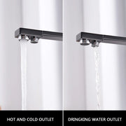 ROVATE Black Filtered Kitchen Faucet 3 Way Drinking Kitchen Water Filter Tap Cold and Hot Sink faucet