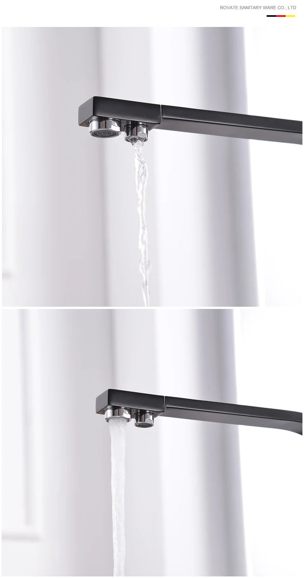 ROVATE Black Filtered Kitchen Faucet 3 Way Drinking Kitchen Water Filter Tap Cold and Hot Sink faucet