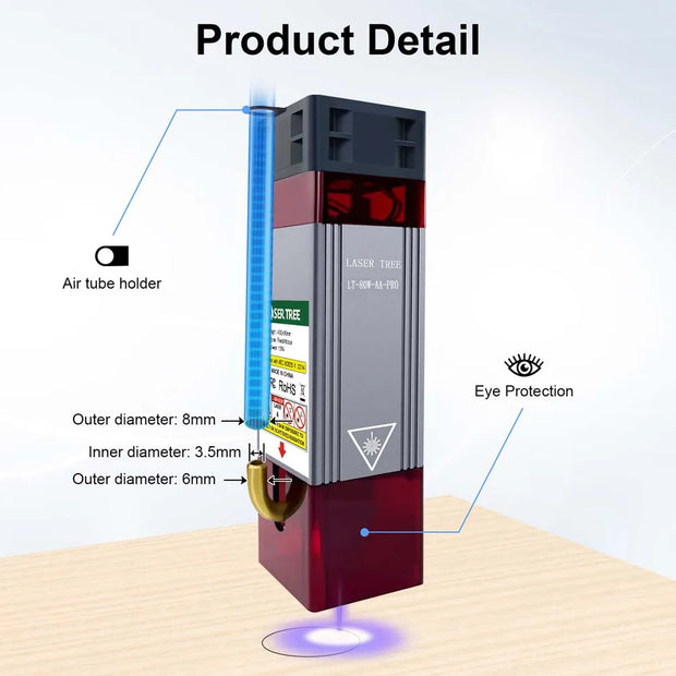 LASER TREE 20w 40W 80W Laser Module 450nm Laser Head Blue Laser for Cnc Laser Engraving Cutting Machine WoodWorking DIY Tools