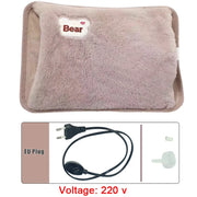 Electric Hot Water Bag Soft Winter Hand Warmer Reusable Hot Water Bottle EU Plug Rechargeable Warm Hand Pocket