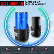 12V High-Torque 90°Cordless Electric Ratchet Wrench Set 3/8'' Angle Wrench with 2Durable 1500mAh Lithium-Ion Batteries,7 Sockets