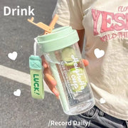 Large Capacity Stylish Plastic Water Cup Portable Student Water Bottle Women's Favorite Ins Trendy Travel Companion Cup