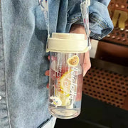 Large Capacity Stylish Plastic Water Cup Portable Student Water Bottle Women's Favorite Ins Trendy Travel Companion Cup