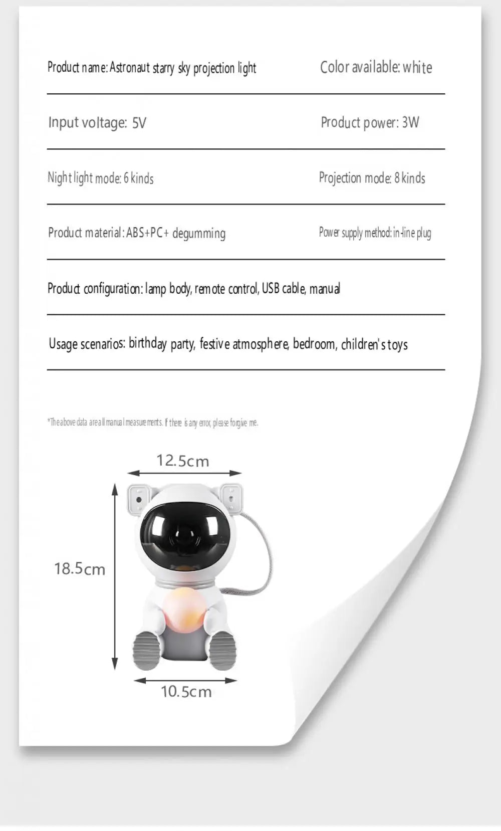 Galaxy Star Astronaut Projector LED Night Light Starry Sky Porjectors Lamp Decoration Bedroom Room Decorative For Children Gifts
