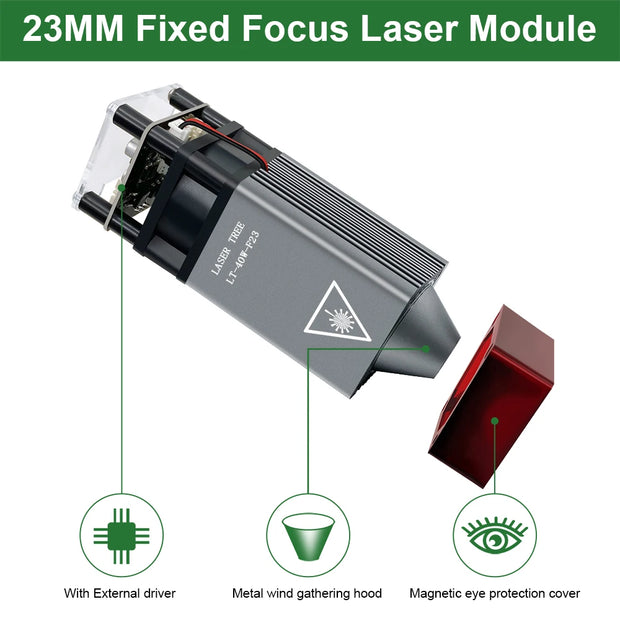 LASER TREE 20w 40W 80W Laser Module 450nm Laser Head Blue Laser for Cnc Laser Engraving Cutting Machine WoodWorking DIY Tools