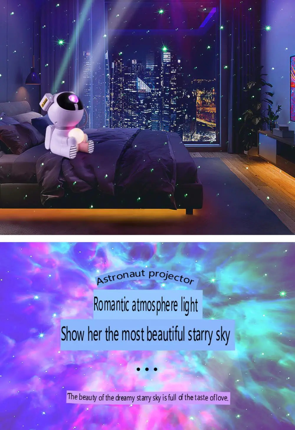 Galaxy Star Astronaut Projector LED Night Light Starry Sky Porjectors Lamp Decoration Bedroom Room Decorative For Children Gifts