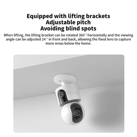 Xiaomi C500 Smart Camera Dual Lens PTZ 360° Pets&Facial Detection 4 Million pixels Full Color Night Vision WiFi 6 For MiHome app