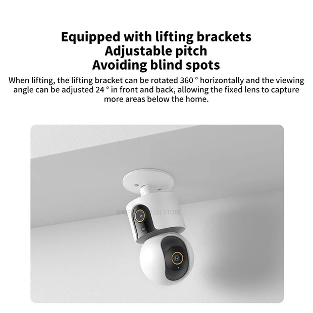 Xiaomi C500 Smart Camera Dual Lens PTZ 360° Pets&Facial Detection 4 Million pixels Full Color Night Vision WiFi 6 For MiHome app