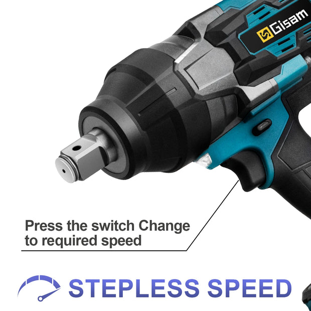 Gisam 3100N.M High Torque Brushless Electric Impact Wrench 3/4 inch Cordless Electric Wrench Tools For Makita 18V Battery Pin