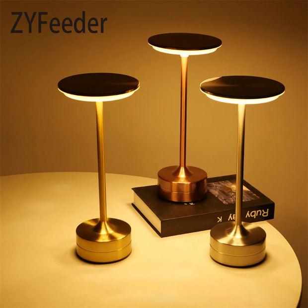 LED Wireless Charging I-shaped lamp Table Lamp Rechargeable Reading Light USB Rechargeable Touch Three-tone Desk Light No Plug