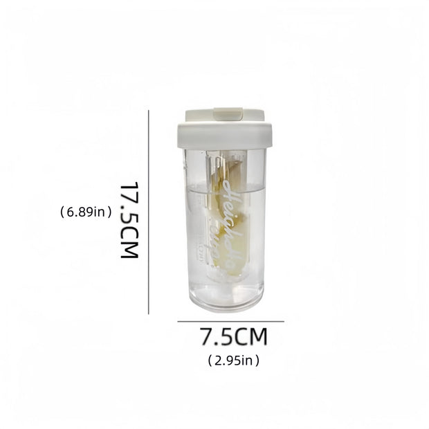 600ml Large Capacity Sports Water Bottle Transparent Plastic Straw Cup with Hand Rope Outdoor Travel Cycling Hiking Gym Jugs