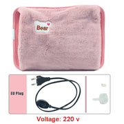 Electric Hot Water Bag Soft Winter Hand Warmer Reusable Hot Water Bottle EU Plug Rechargeable Warm Hand Pocket