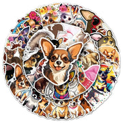 10/50Pcs Funny Animal Pet Dog Chihuahua Stickers for DIY Laptop Phone Travel Luggage Water Bottle Scrapbook Decal Kids Toy