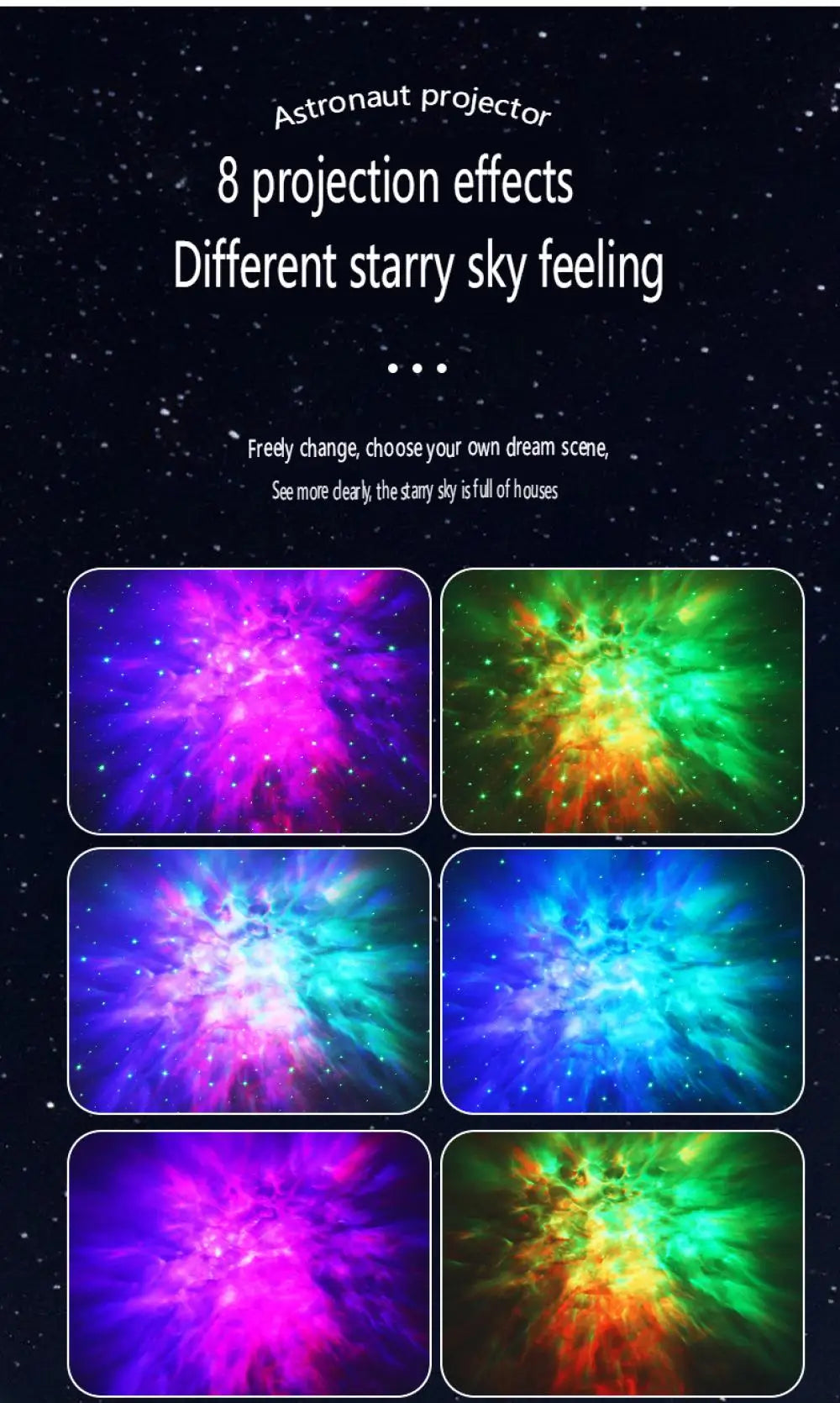 Galaxy Star Astronaut Projector LED Night Light Starry Sky Porjectors Lamp Decoration Bedroom Room Decorative For Children Gifts