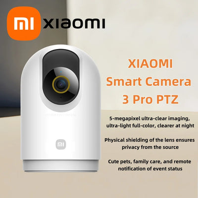 Xiaomi Smart Camera 3 Pro PTZ Version 360° Ultramicroscopic Full Color AI Human Pet Baby Cry DetectionHDR 2.4/5GHz Mesh Gateway