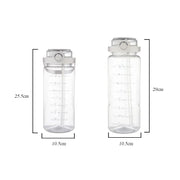 1.5/2Liter Sport Straw Water Bottle with Time Scale Plastic Summer Cold Juice Water Cup Large Capacity Portable Travel Bottles