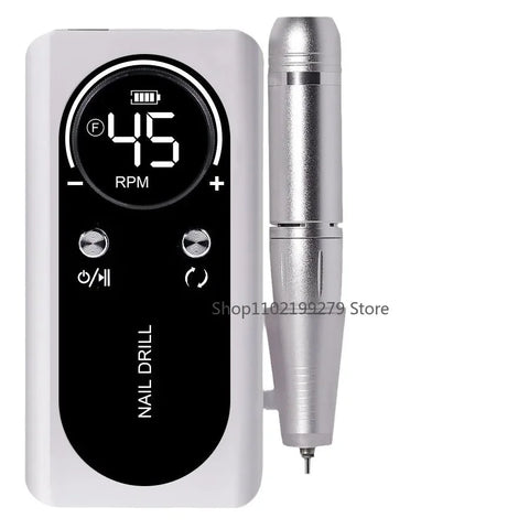 NEW Professional 45000RPM Electric Portable Nail Drill Machine Rechargeable Low Noise Nail Sander File for Manicure Salon Tool
