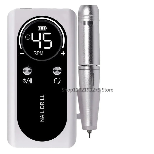NEW Professional 45000RPM Electric Portable Nail Drill Machine Rechargeable Low Noise Nail Sander File for Manicure Salon Tool