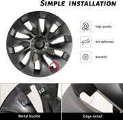 4PCS Hub Cap Performance Replacement Wheel Cap Automobile Full Rim Cover Accessories for Tesla Model 3 18 Inch Hubcap 2018-2023