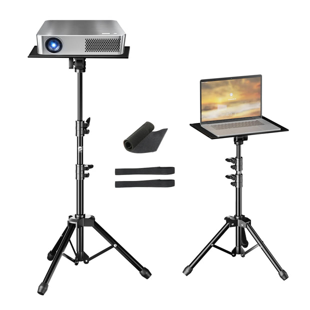 SH 90/125/145CM Projector Tripod Stand With Trays Laptop Tripod, Portable Projector Floor Stand Adjustable Height With Hose Clip