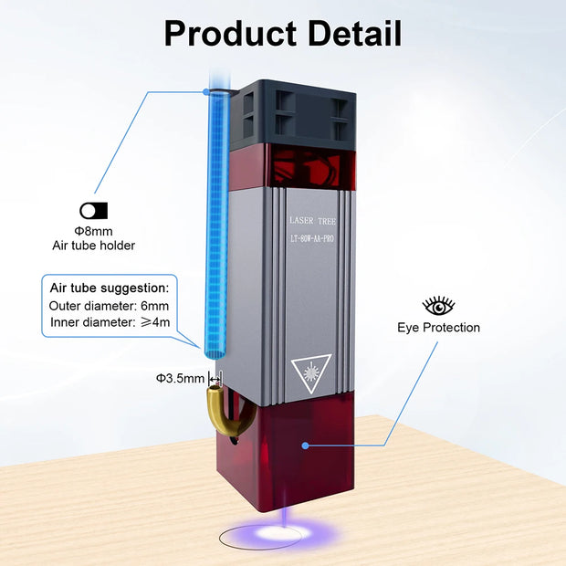LASER TREE 20w 40W 80W Laser Module 450nm Laser Head Blue Laser for Cnc Laser Engraving Cutting Machine WoodWorking DIY Tools