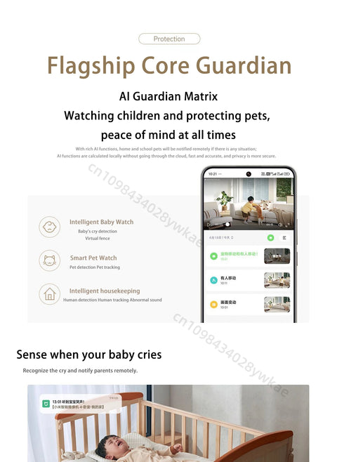 XIAOMI Smart Camera 4 8MP 4K UHD Indoor Monitoring Remote 360-degree No-dead-angle Night Vision Network Home Camera