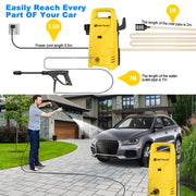 1800W Power Washer with 3-in-1 Nozzle, Adjustable Spray Gun for Garden/Driveway/Deck Cleaning, Portable High Pressure Cleaner