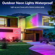 24V RGB Neon LED Strip Light Waterproof Neon Strip Music Sync Bluetooth App and Remote Control for Room Outdoors Decor Lighting