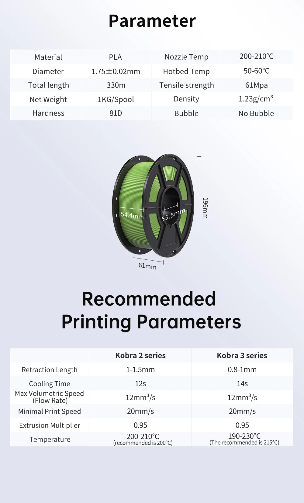 ANYCUBIC 3D Printer Filament PLA Multicolour 1.75mm RFID Eco-friendly Plastic Rubber Material For FDM 3D Printer K3 Combo S1C