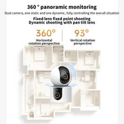 Xiaomi C500 Smart Camera Dual Lens PTZ 360° Pets&Facial Detection 4 Million pixels Full Color Night Vision WiFi 6 For MiHome app