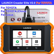 LAUNCH X-431 Creader Elite V2.0 For Toyota For Lexus All System Car Diagnostic Tool ECU Coding Active Test OBD2 Lifetime Free