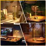 A92P Wireless LED Table Lamp Restaurant Bar Lamp Dimming Atmosphere Portable Charging Touch Read Lamp Bedroom Decor Light Gold