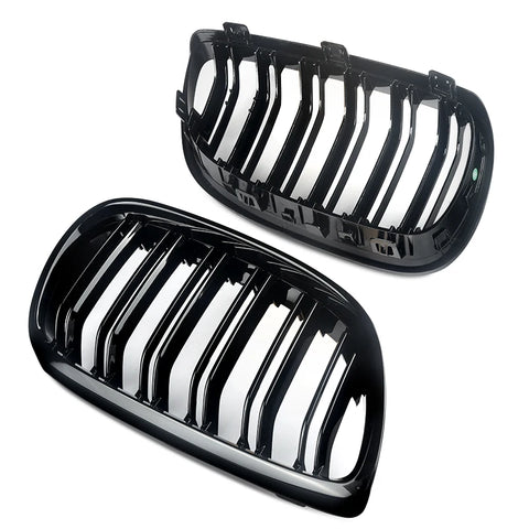 Gloss Black For BMW 5 Series F10 F11 F18 M5 Front Bumper Grills Double 2010-2016 Wide Kidney Grille 520d 530d 540i 528i 535i CAR