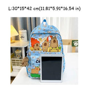 Cute Large Capacity Capybara Backpack Breathable Cartoon Student Schoolbag Nylon Ultra-light Book Bag
