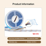 RGB RGBW RGBWW RGBCCT COB LED Strip Light DC12V 24V 840 784 720 576 LEDs/M Flex FCOB LED Tape Light Dimmable Linear Ribbon Tape