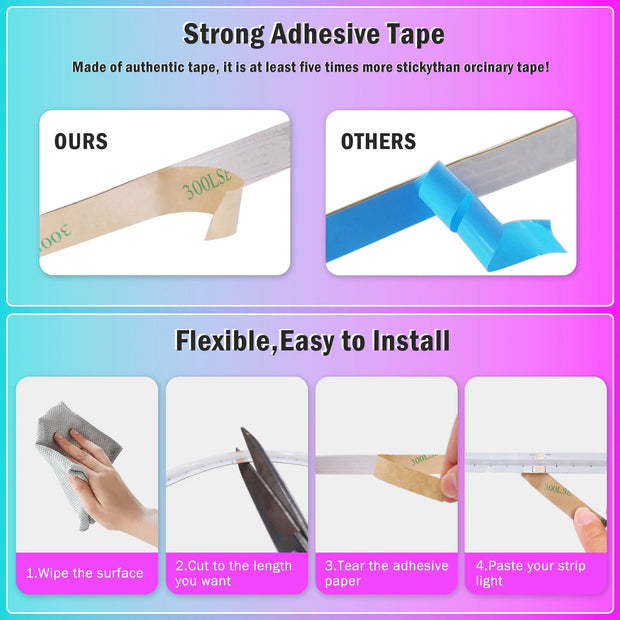 RGB RGBW RGBWW RGBCCT COB LED Strip Light DC12V 24V 840 784 720 576 LEDs/M Flex FCOB LED Tape Light Dimmable Linear Ribbon Tape