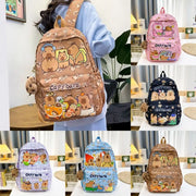 Cute Large Capacity Capybara Backpack Breathable Cartoon Student Schoolbag Nylon Ultra-light Book Bag