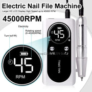 NEW Professional 45000RPM Electric Portable Nail Drill Machine Rechargeable Low Noise Nail Sander File for Manicure Salon Tool