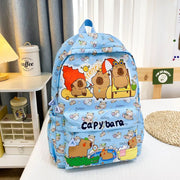 Cute Large Capacity Capybara Backpack Breathable Cartoon Student Schoolbag Nylon Ultra-light Book Bag