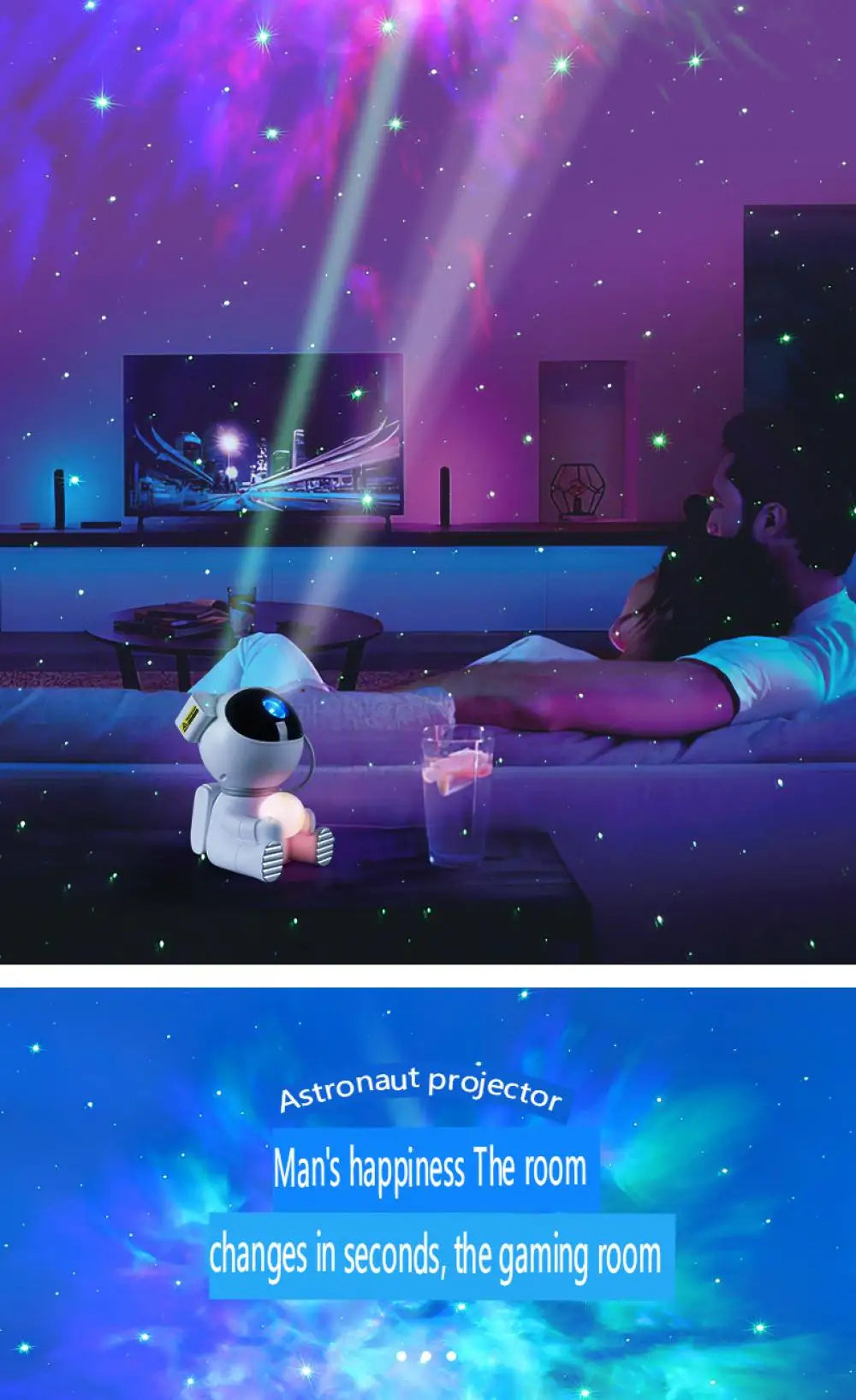 Galaxy Star Astronaut Projector LED Night Light Starry Sky Porjectors Lamp Decoration Bedroom Room Decorative For Children Gifts