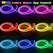 30M/20M/15M/10M RGB LED Neon Lights, Smart App Remote Control, Waterproof Music Sync Color Changing Rope for Bedroom Living Game