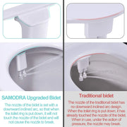 Samodra Toilet Bidet Shower Ultra-thin Bidet Toilet Seat Attachment Non-electric Bidet sprayer Dual Nozzles Frontal & Rear Wash
