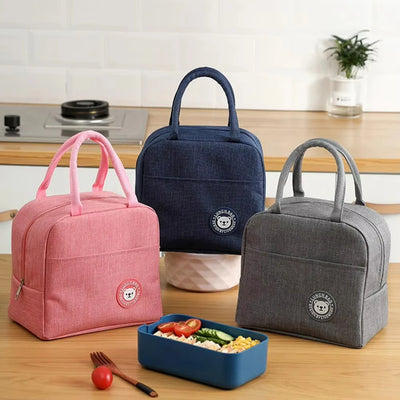 Insulated Lunch Bag Oxford Cloth Lunch Bag Insulated Lunch Box Bag with Leakproof Aluminium Foil Lining Mouth Zipper for Commute