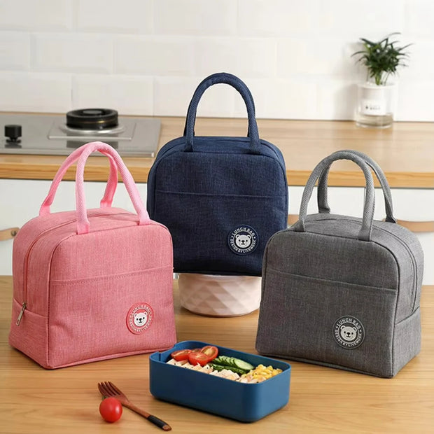 Insulated Lunch Bag Oxford Cloth Lunch Bag Insulated Lunch Box Bag with Leakproof Aluminium Foil Lining Mouth Zipper for Commute
