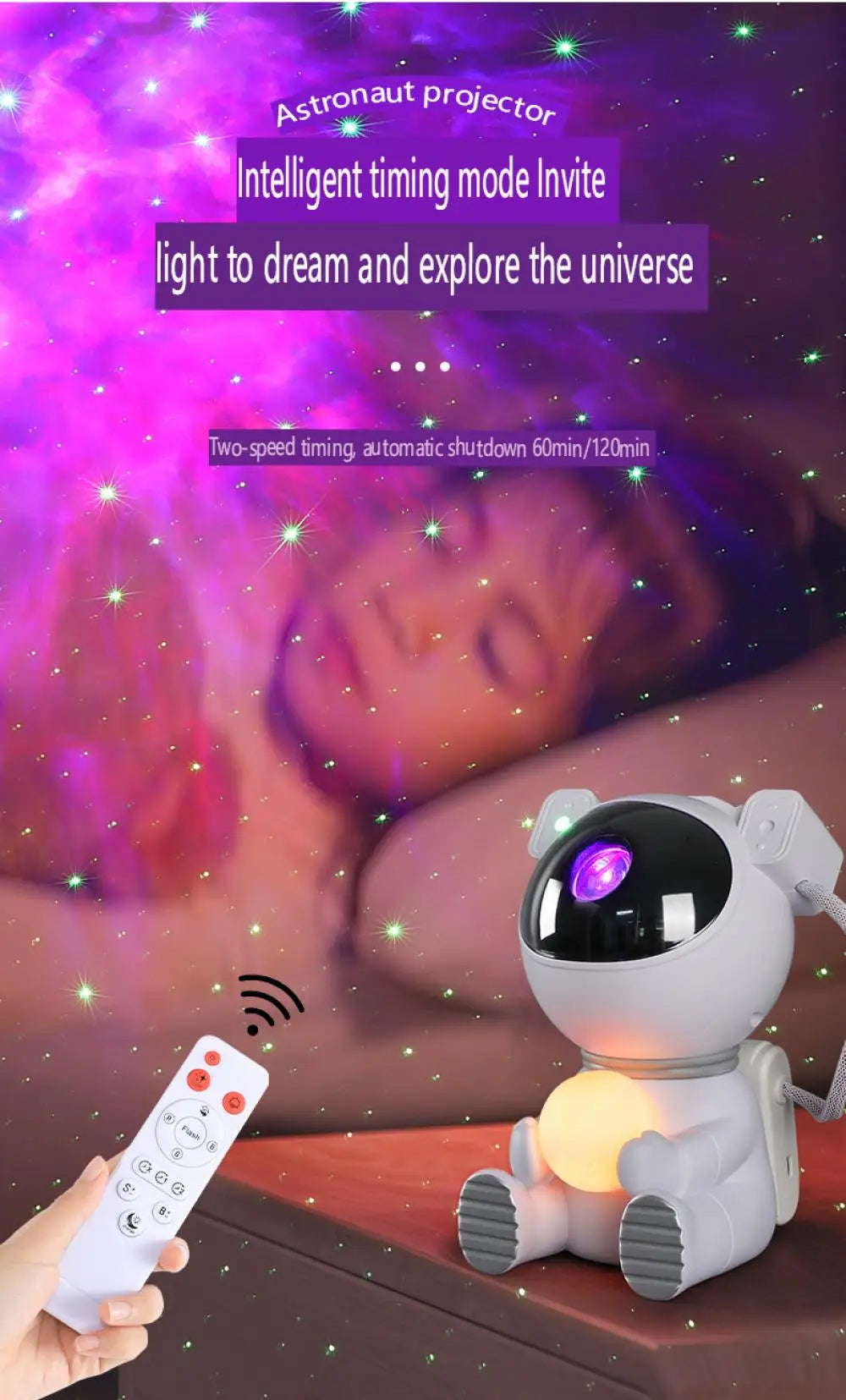 Galaxy Star Astronaut Projector LED Night Light Starry Sky Porjectors Lamp Decoration Bedroom Room Decorative For Children Gifts