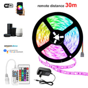 DC 12V LED Strip Light RGB 5050 Music Sync Color Changing Sensitive App Control Bluetooth Flexible LED Lamp for Home Decoration