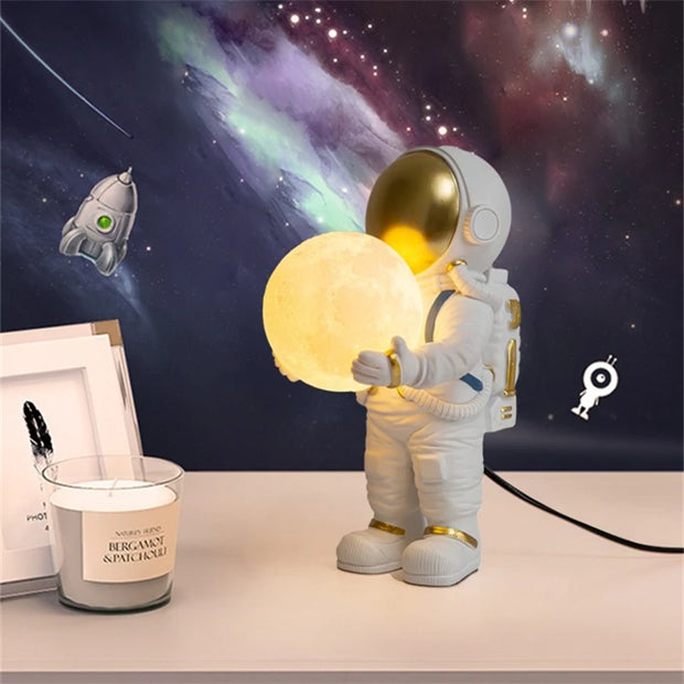 Astronaut Table Lamp Creative Astronaut LED Children's Room Bedroom Bedside Living Room Moon Wall Lamp Boy Planet Night Lamp