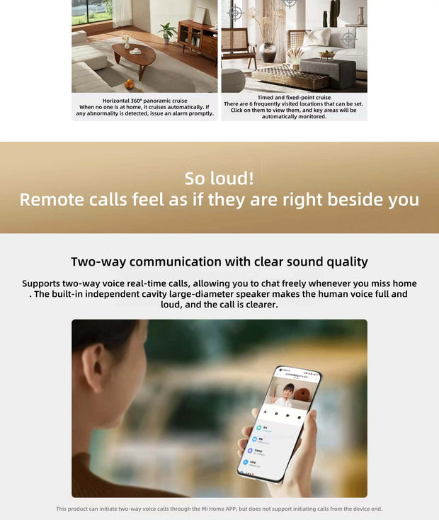 Xiaomi Smart Camera 3 Pro PTZ Version 360° Ultramicroscopic Full Color AI Human Pet Baby Cry DetectionHDR 2.4/5GHz Mesh Gateway
